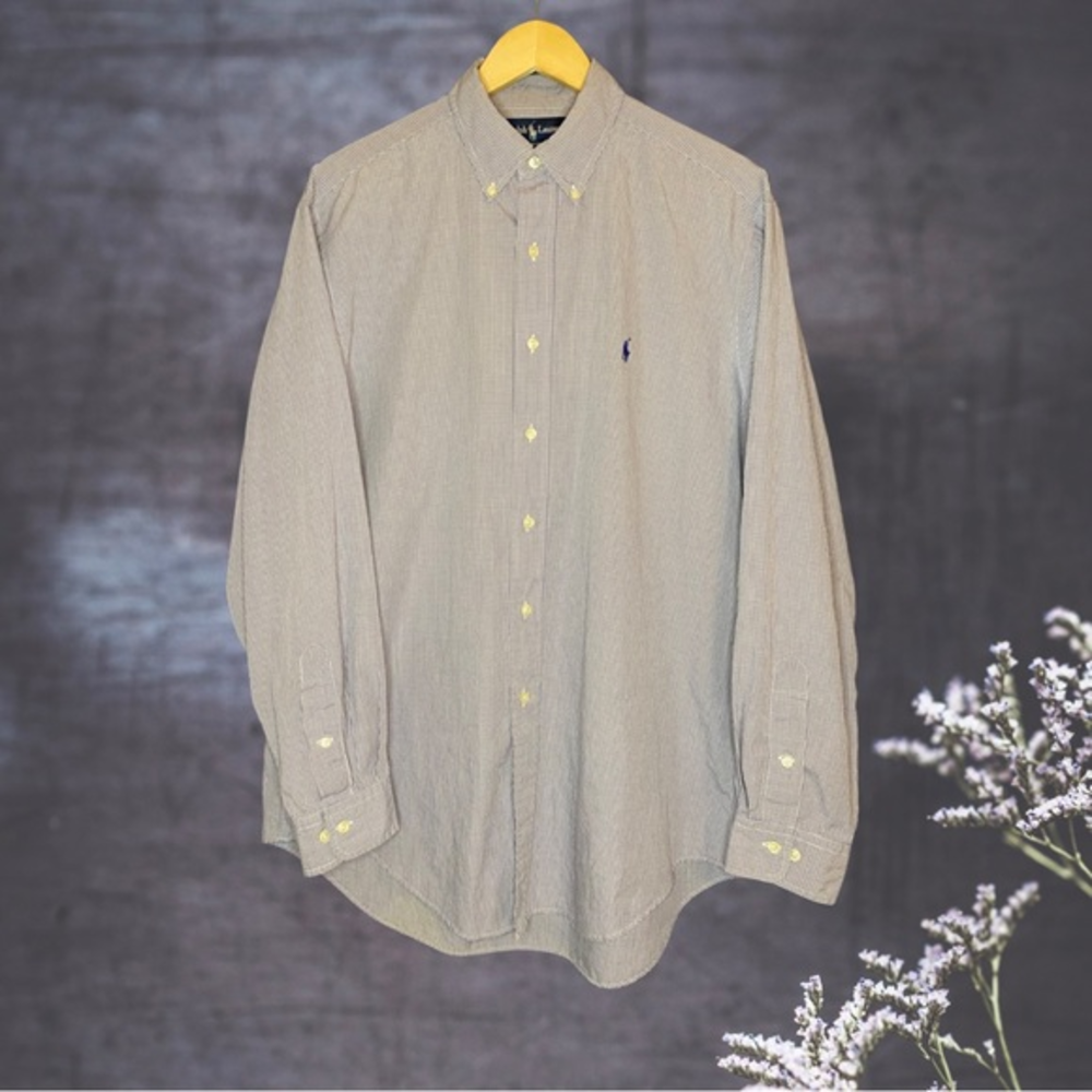 Men’s‎ Polo Ralph Lauren Yarmouth 16 Blue & White Long Sleeve Button Down